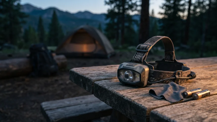 Illustration for: Keep Your Headlamp Trail-Ready: Lens, Contacts, and Battery Care