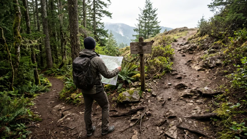 Illustration for: How to Read a Hiking Trail Map: A Beginner’s Guide